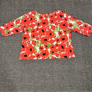 Ruby Rd. Red Floral Top